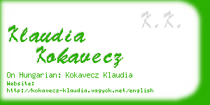 klaudia kokavecz business card